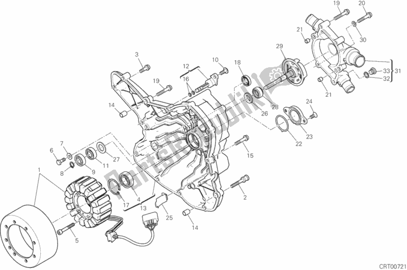 Alle onderdelen voor de Generator Deksel van de Ducati Hypermotard 939 USA 2018